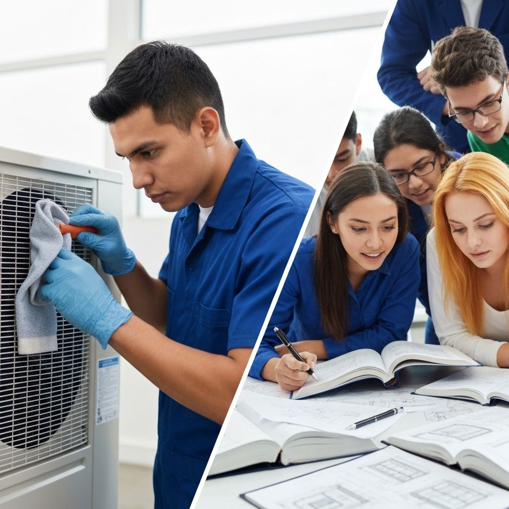 HVAC technician and engineering students